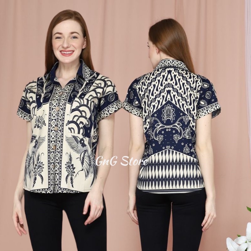 Atasan Batik 259 HT/ Blouse Batik Wanita/ Seragam Batik