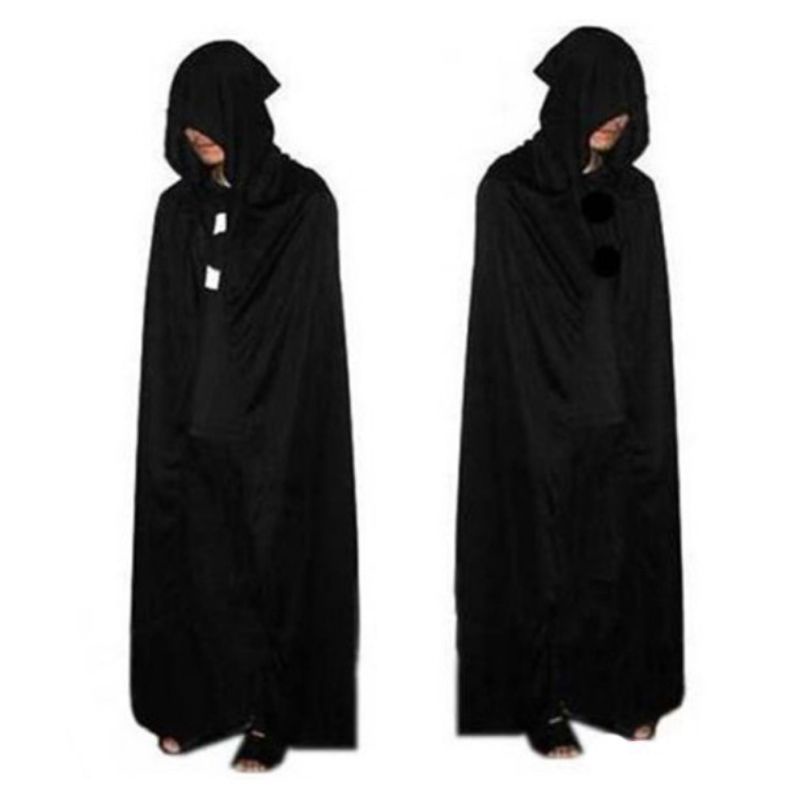 JUBAH HITAM HALLOWEEN DEATH REAPER SATAN IBLIS VAMPIR DRACULA CLOAK JB01