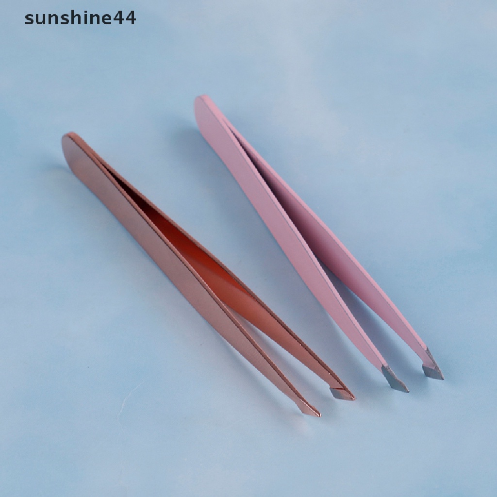 Sunshine Pinset Stainless Steel Ujung Miring Untuk Merapikan Alis