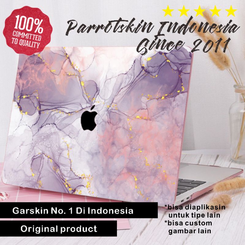 Skin Garskin Sticker Stiker Laptop Asus Acer Hp Macbook Lenovo Infinix Redmibook dll Premium All tipe case Purple Marble