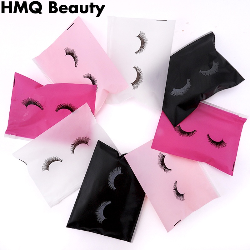 20 Pcs Tas Pouch Bulu Mata Palsu Kosong Dengan Ritsleting Untuk Makeup