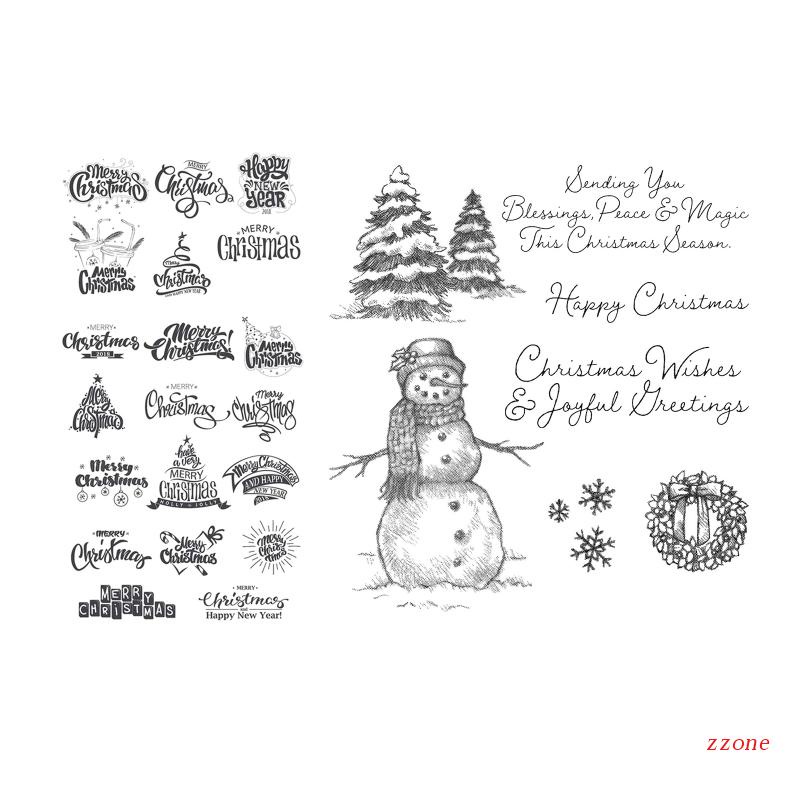 Stempel Segel Bahan Silikon Desain Merry Christmas Untuk Dekorasi Album Foto