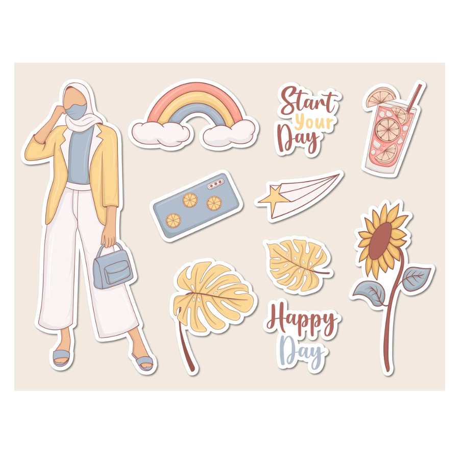 

Sticker hijab girls sticker traveling / jurnal travel / aesthetic journal sticker