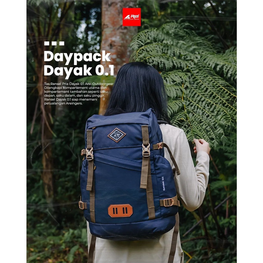 [Bayar COD] Tas Ransel Pria/Wanita Arei seri DAYAK 0.2 + Rain Cover Arei Outdoorgear