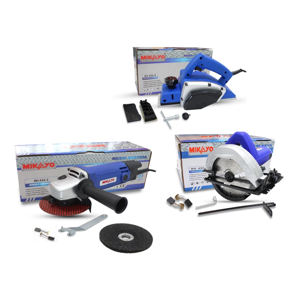 (PAKET HEMAT) PROMO PAKET TUKANG KAYU!!! Mesin Serut + Mesin CIRCULAR SAW + GRINDA 4 INCHI MIKAYO