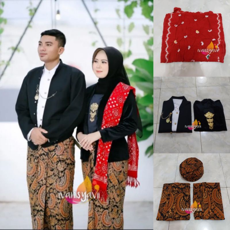 [Full Set] Sepasang Baju Adat Jawa Cewek + Cowok / Baju Prewedding || Motif Semen romo