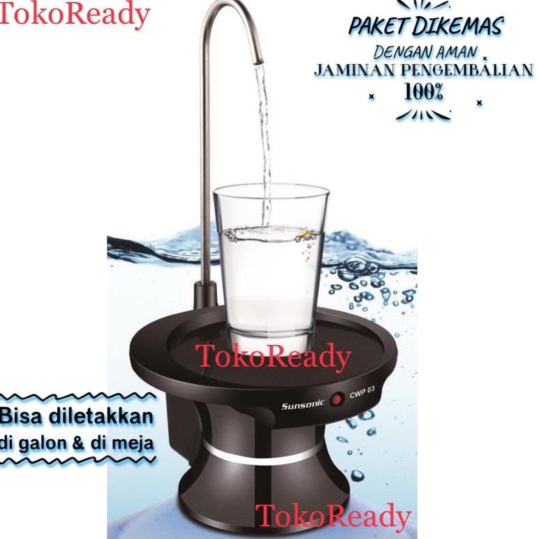 N3R1 Pompa Galon Air Elektrik CWP 03 Sunsonic Pompa Air Minum Dudukan Gelas Dengan Tatakan Botol Bes