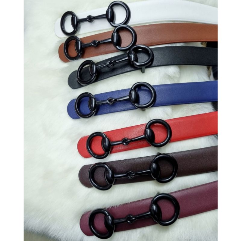 Gesper Kulit Premium Quality Lebar 2,5cm Kulit Premium Leather + Box  ikat pinggang wanita Gesper kulit Branded Band G053