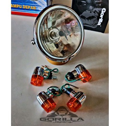 lampu depan jute pesek set sen palu bulat all motor GL TIGER GLPRO