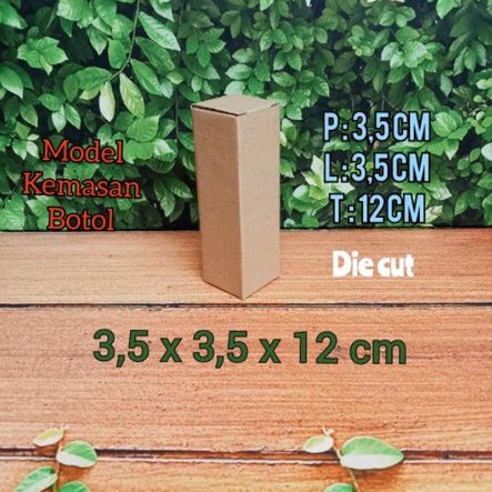 

kardus karton UK, 3,5x3,5x12 cm.... die cut currageted, dus packing botol dll