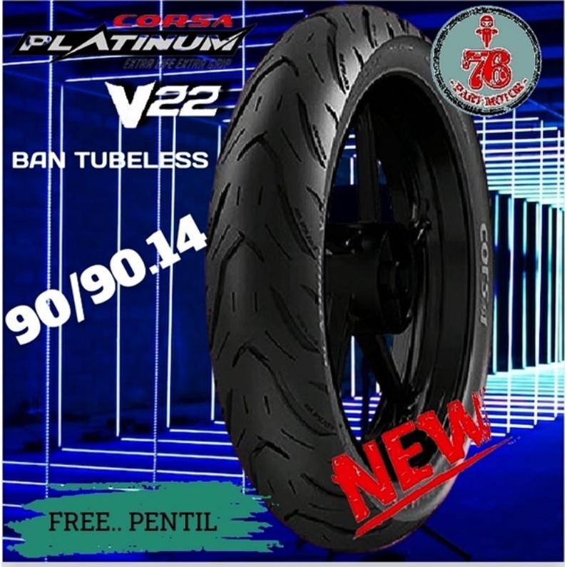 BAN TUBLESS MATIC CORSA V22 UK 90/90.14 FREE PENTIL