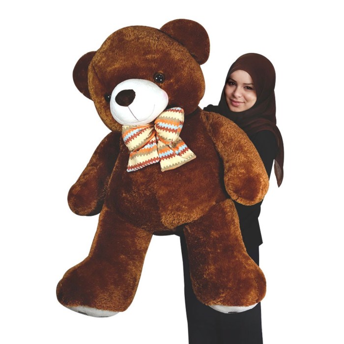 Boneka Beruang Jumbo 1 Meter Cokelat Bear Ivonne Brown SNI Istana Boneka