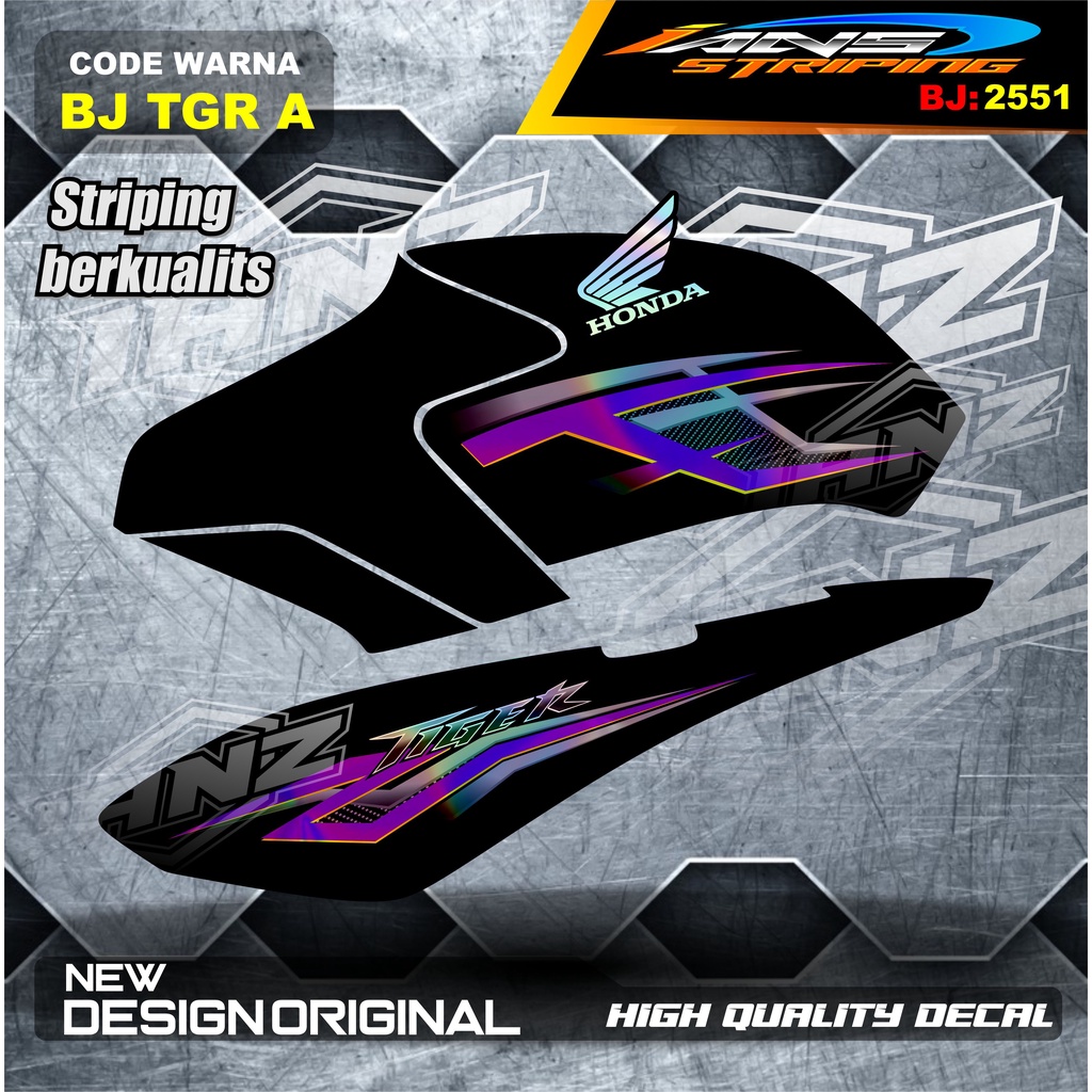 COSTUM STRIPING TIGER REVO VARIASI HOLOGRAM / STRIPING CUSTOM HONDA TIGER 2000 / STIKER LIS STRIPING TIGER TERMURAH