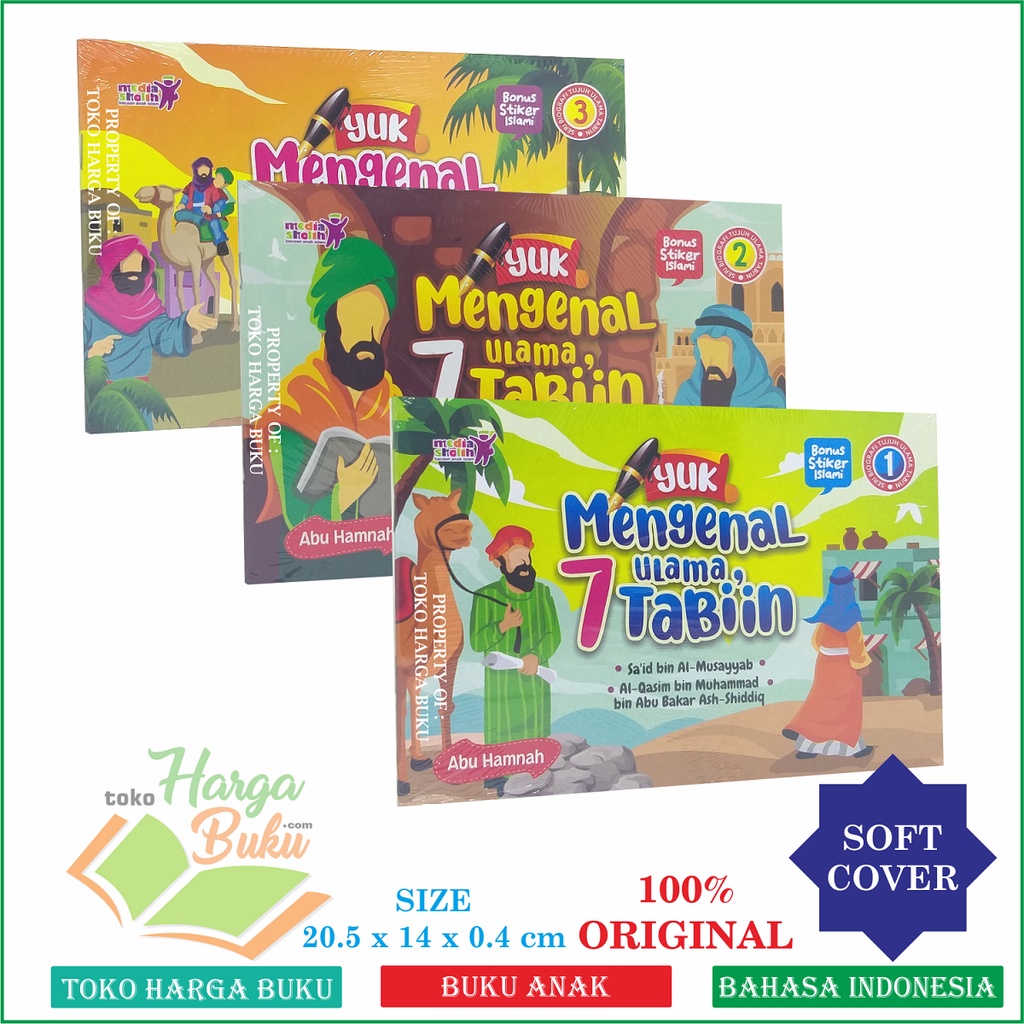 Paket 3 Buku Yuk Mengenal 7 Ulama Tabiin  Jilid 1 2 3 Buku Anak Muslim Islam Tentang 'Ulama Tabi'in Penerbit Media Sholih
