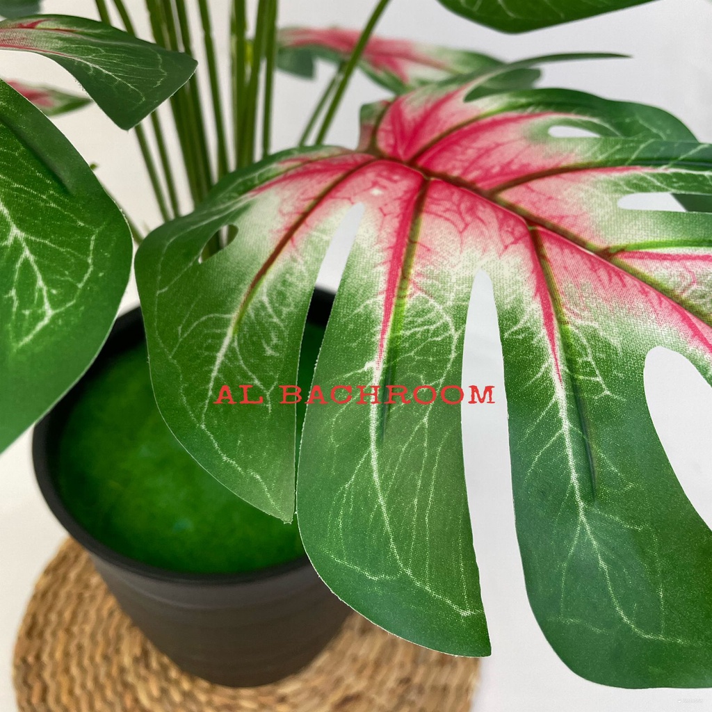 TANAMAN ARTIFICIAL MONSTERA WARNA B8093 BUNGA HIAS PLASTIK DEKORASI RUMAH