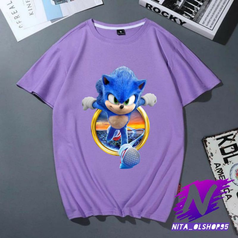 kaos anak sonic movie3 baju anak sonic terbaru gratis nama bahan premium