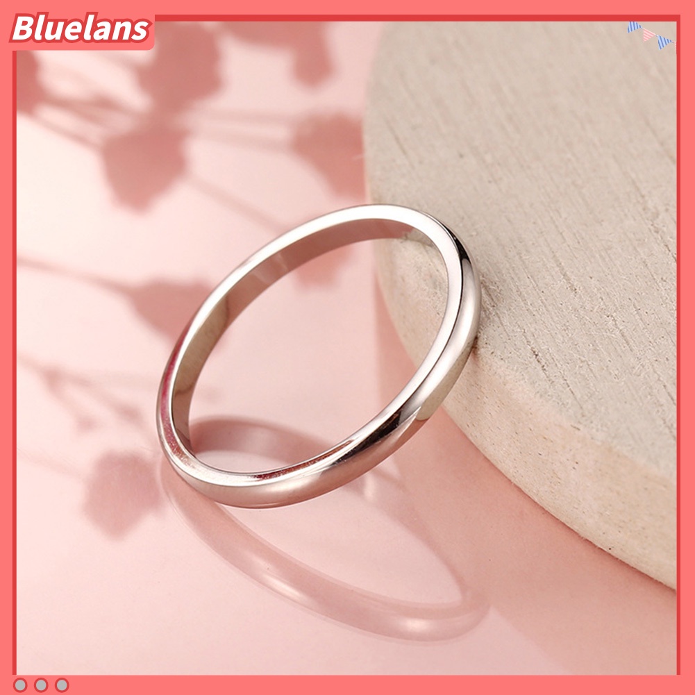Bluelans Minimalist Domed Polished Women Wedding Engagement Band Finger Ring Jewelry Gift