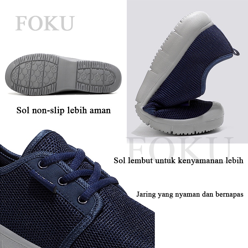 FOKU Sepatu Sneakers Wanita Bernapas Sepatu Olahraga Wanita Santai Sepatu Wanita Terbaru