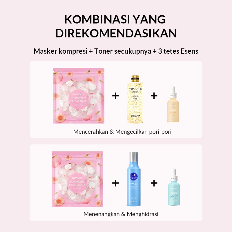 BISA COD BPOM BIOAQUA DIY Compressed Facial Face Mask Peach 1pcs Sekali Pakai Bungkus Pelembab Dikompresi Masker Pelembab Masker Kompres RUMAH CANTIK 354