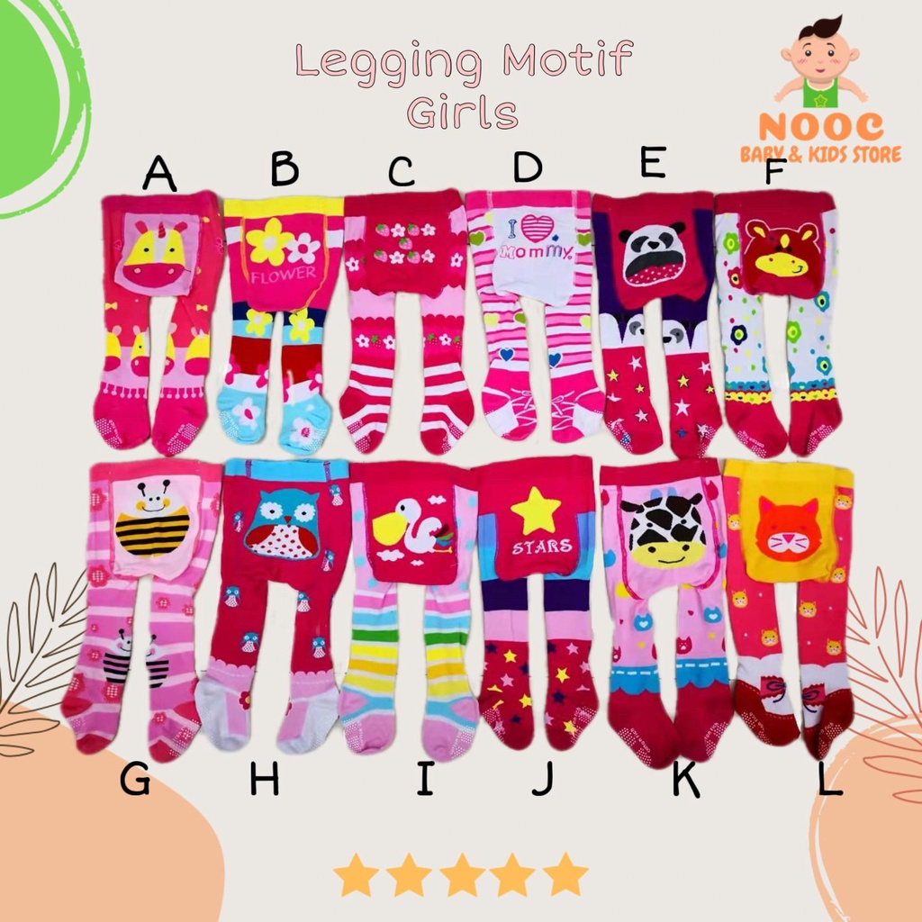 Legging Bayi MOTIF Perempuan Tutup dan Buka kaki Cotton Rich