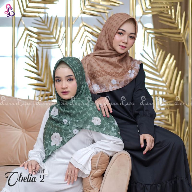 New Obelia 2 segiempat Linalivia hijab voal premium