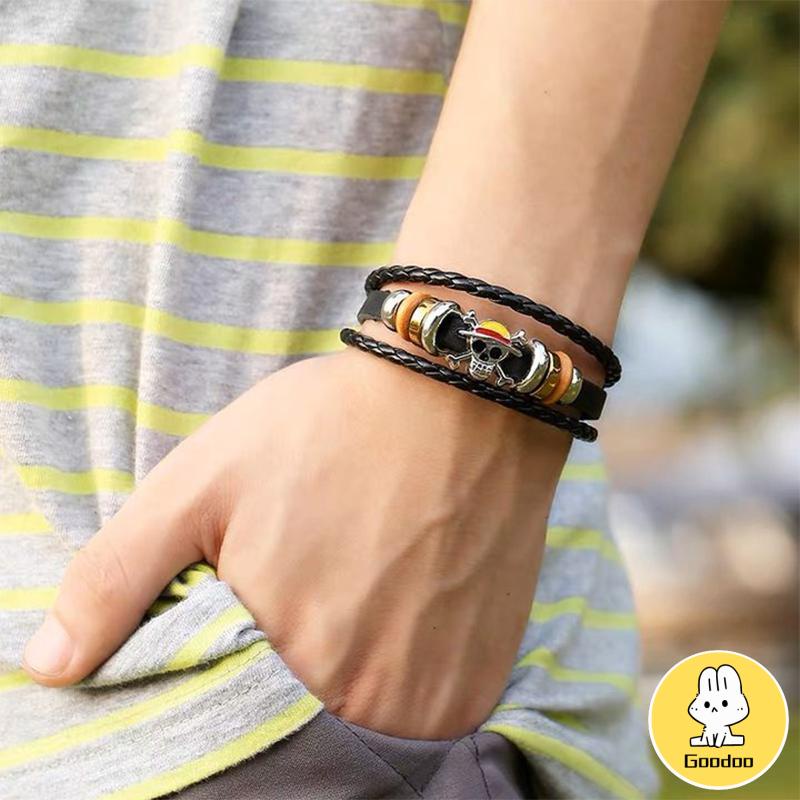 Gelang Tangan Kulit Adjustable Motif Anime Bahan Zinc Alloy Untuk -Doo