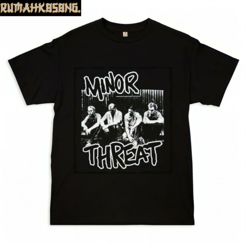KAOS HITAM MINOR THREAT | T-SHIRT BAJU BAND MINOR THREAT | KAOS BAND MINOR THREAT