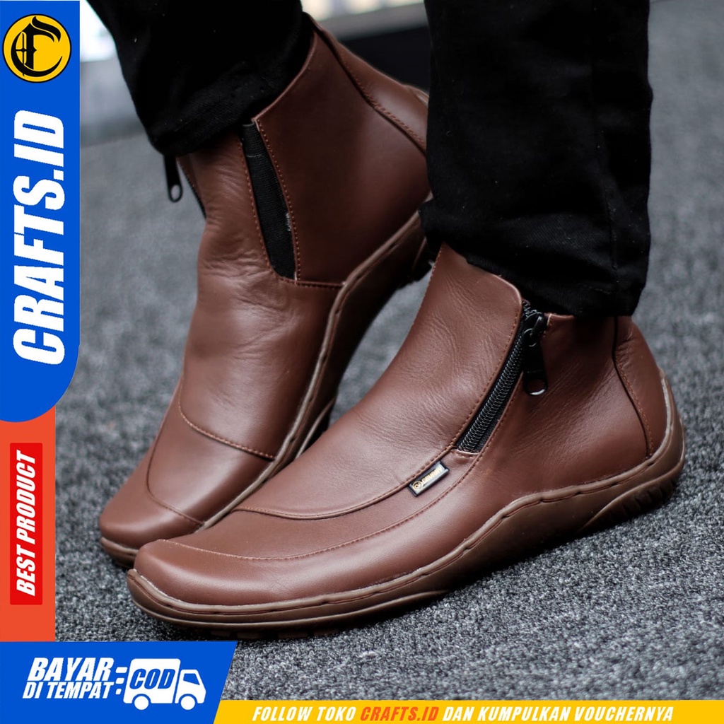 CRAFTS badami - Sepatu Boots Pantopel Formal Kulit Asli Kerja Pria