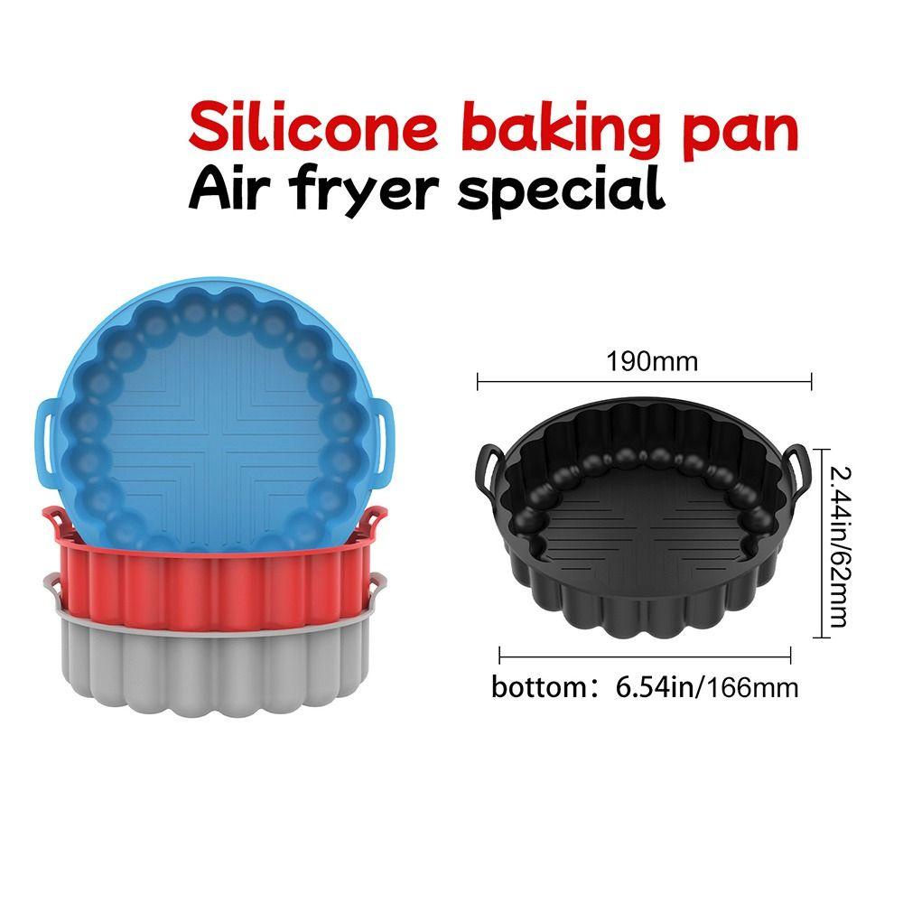 R-FLOWER Panci Silikon Bulat Lembut Masak Reusable Pizza Plate Baking Basket