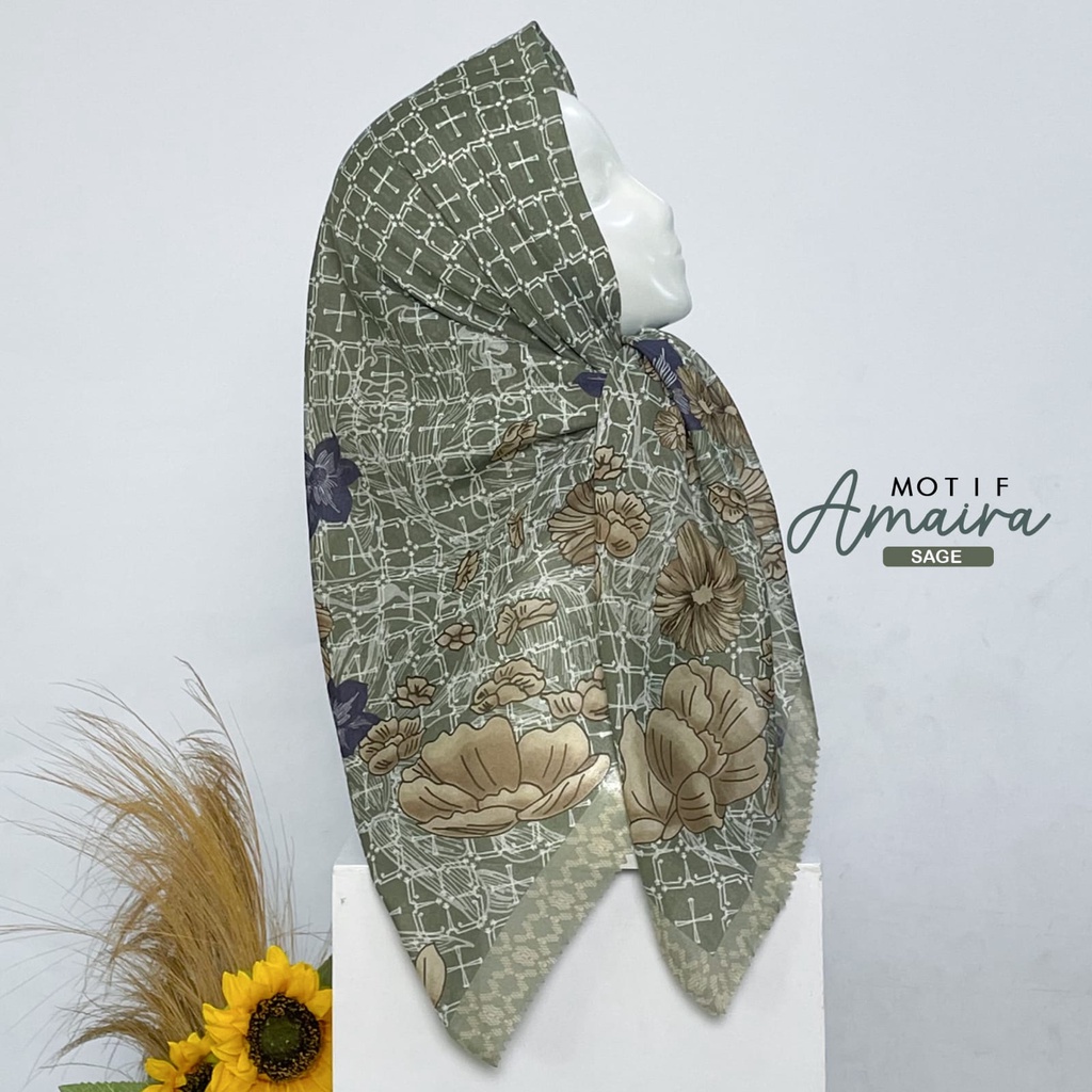 COD Hijab Denay KW Motif Amaira Sage / Deenay KW Premium Laser Cut Voal Premium Termurah