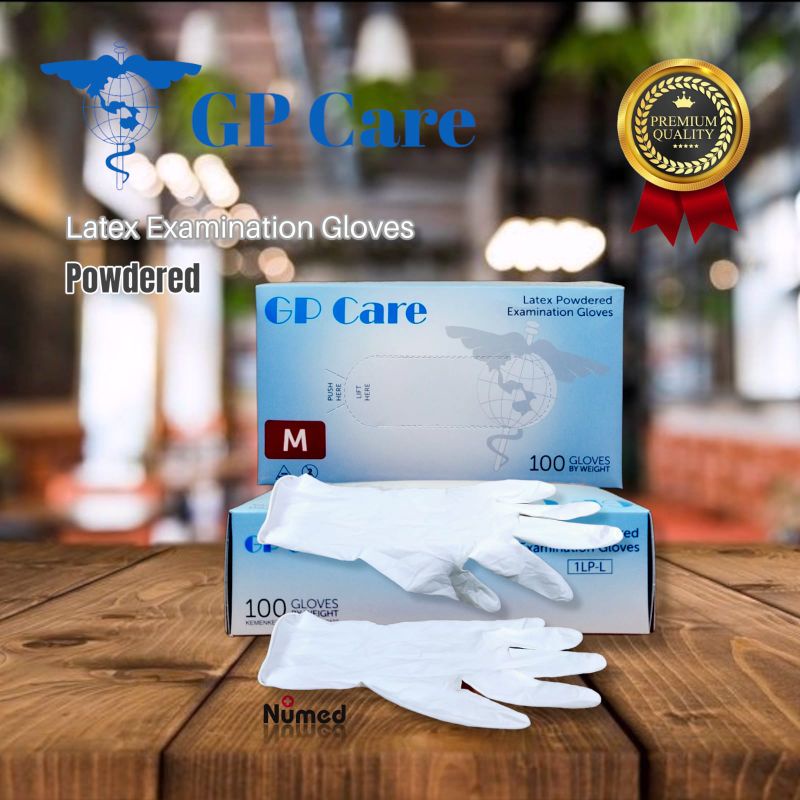 Sarung Tangan Karet Latex Medis Original GP Care / Latex Powdered Examination Gloves