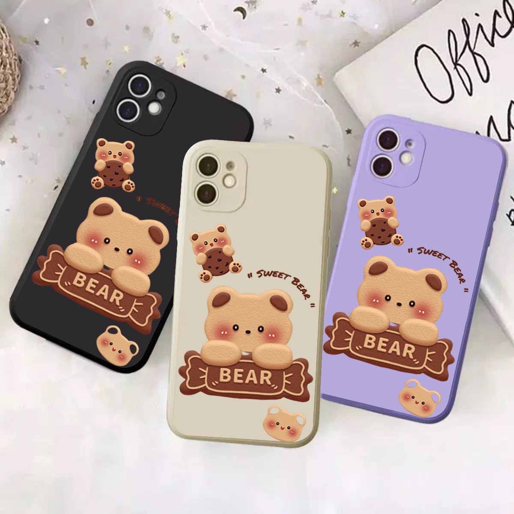Case Xiaomi Redmi Note 8/9/10/10s/Redmi Note 5a /Poco M3 Bear| Casing Bergambar | Case Macaroon- Cas
