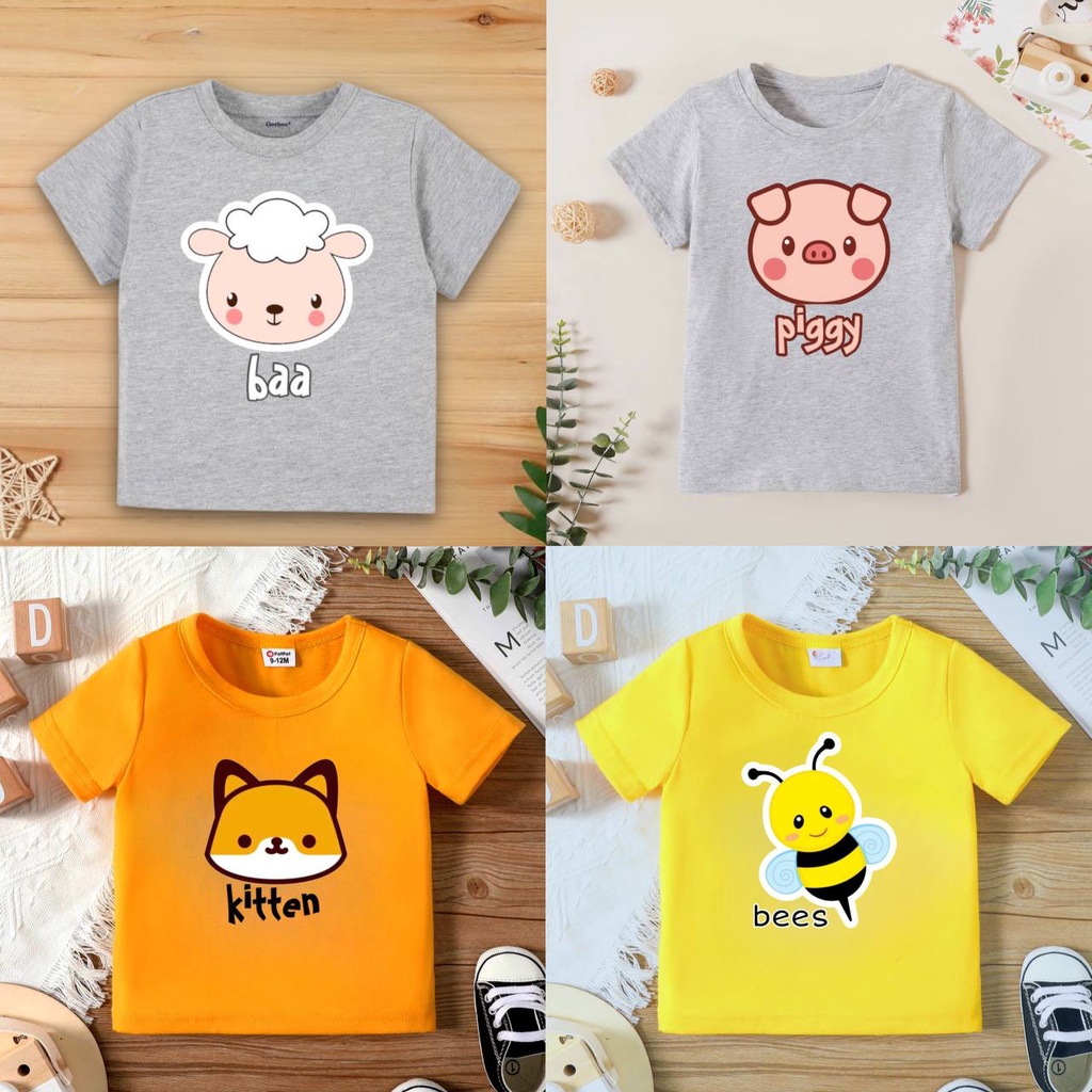 BABYGO Kaos anak Motif Animal / Kaos anak motif Hewan 0-3 tahun