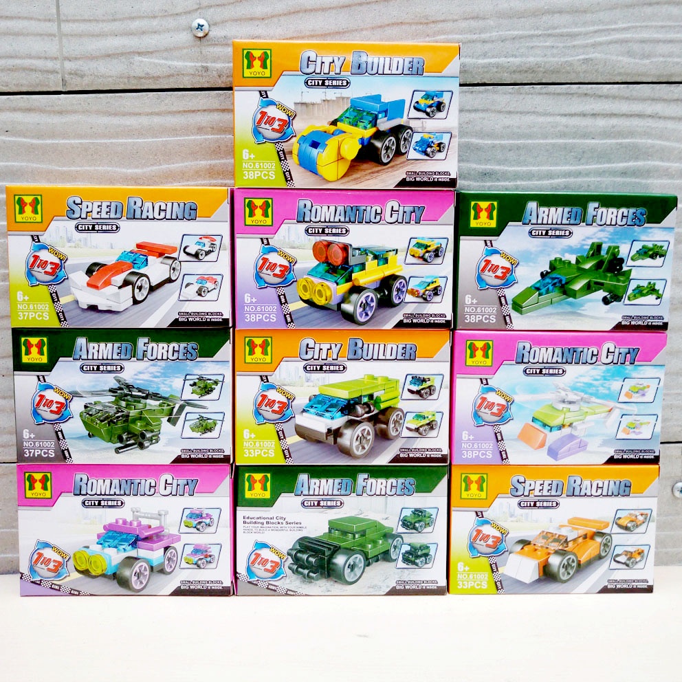 Lego City Unions 10in1 Mainan Blocks Mini Mobil Helikopter Pesawat Army Militer