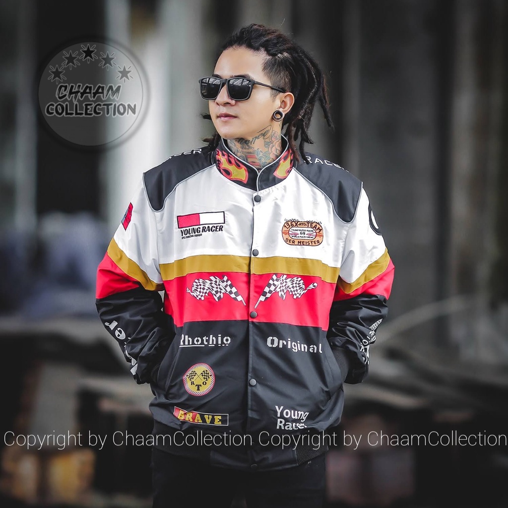 Jaket Nascar Kombinasi Bordir dan Sablon|Jaket Parasut Nascar