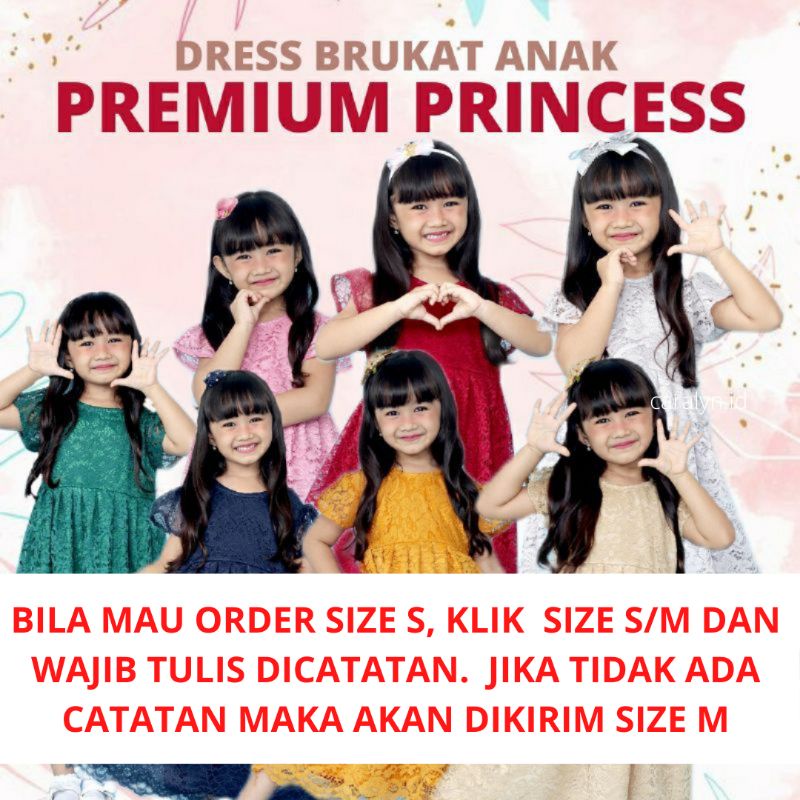 DRESS BRUKAT ANAK PRINCESS 0-9 TAHUN PAUD SD