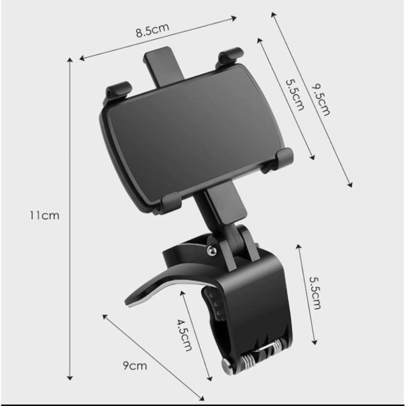 #LC-AccHP HD35 Holder Hp Dashboard Mobil Jepit 360 Derajat 3in1 Universal