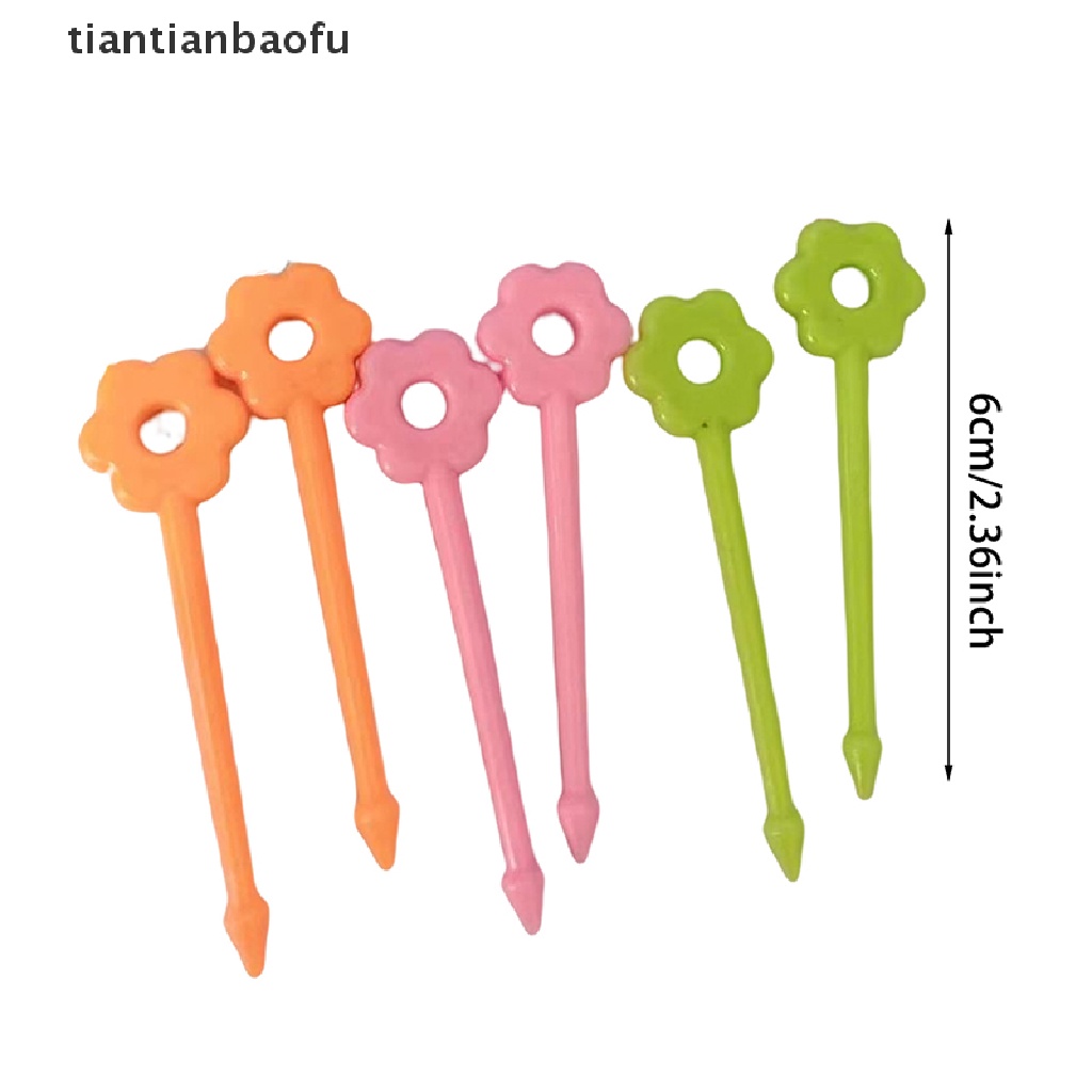 12 Pcs / set Garpu Buah / Makanan Penutup Bentuk Kartun Bunga