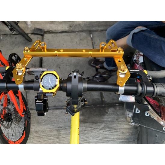 Harga Heboh Stabilizer stang+dudukan lampu+dudukan holder hp full cnc sepeda bisa untuk segala jenis