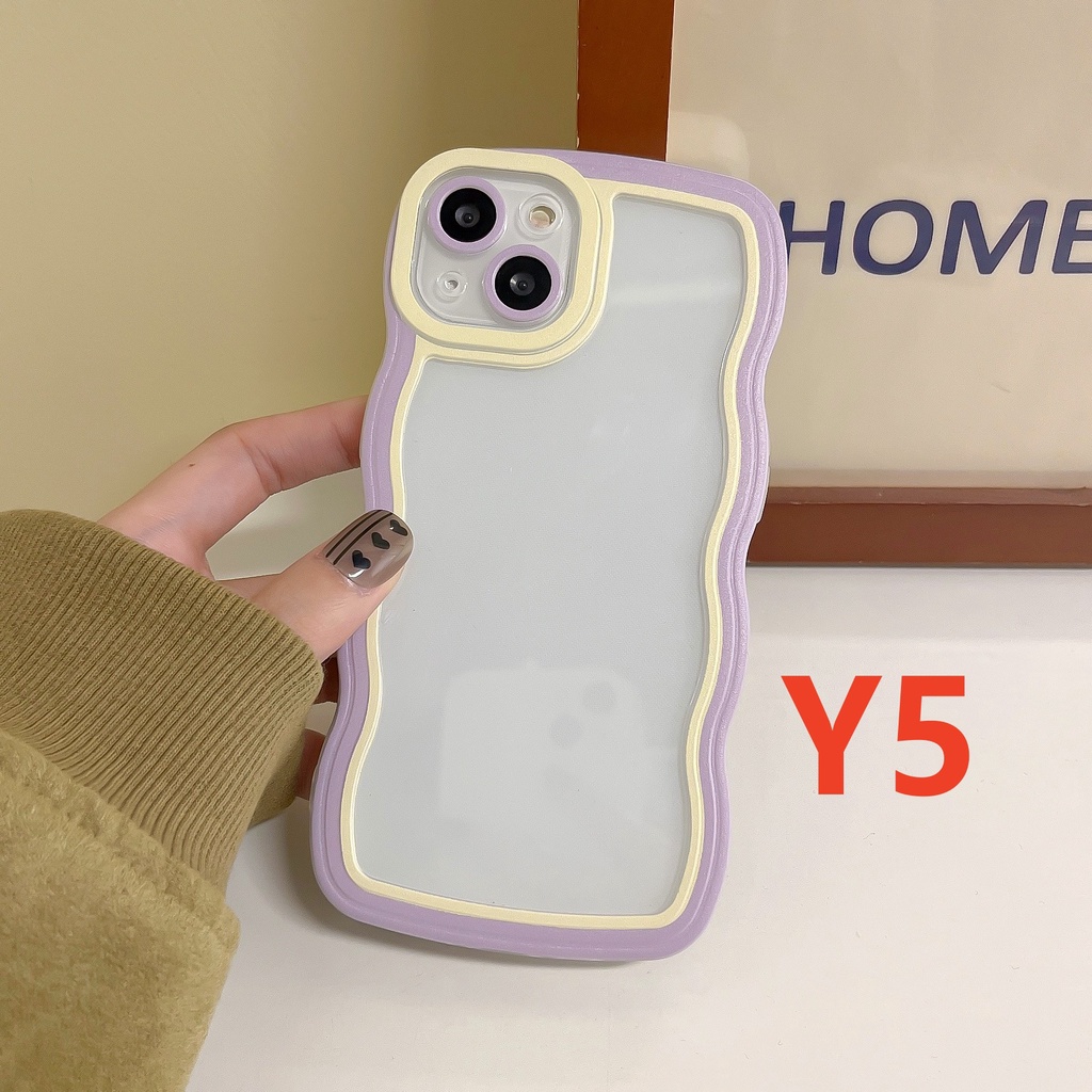 Soft Case Transparan Gelombang Warna Permen Untuk Samsung A13 A03s A03 A12 A52 A32 A50s A02s A50 A23 A30s A52s M12