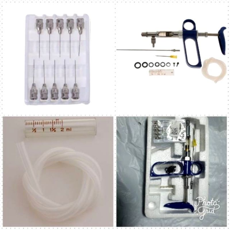 Alat Suntik Hewan Ternak Ayam Itik Patelur Otomatis + 10 Jarum Mirip Socorex Continous Syringe Suntikan Otomatis Alat Injeksi Vaksin Doc