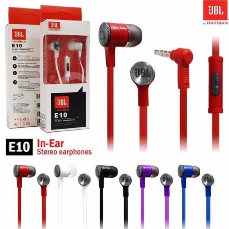 HEADSET JBL E10 SUPER BASS EARPHONE JBL E10 HANDSFREE JBL E10