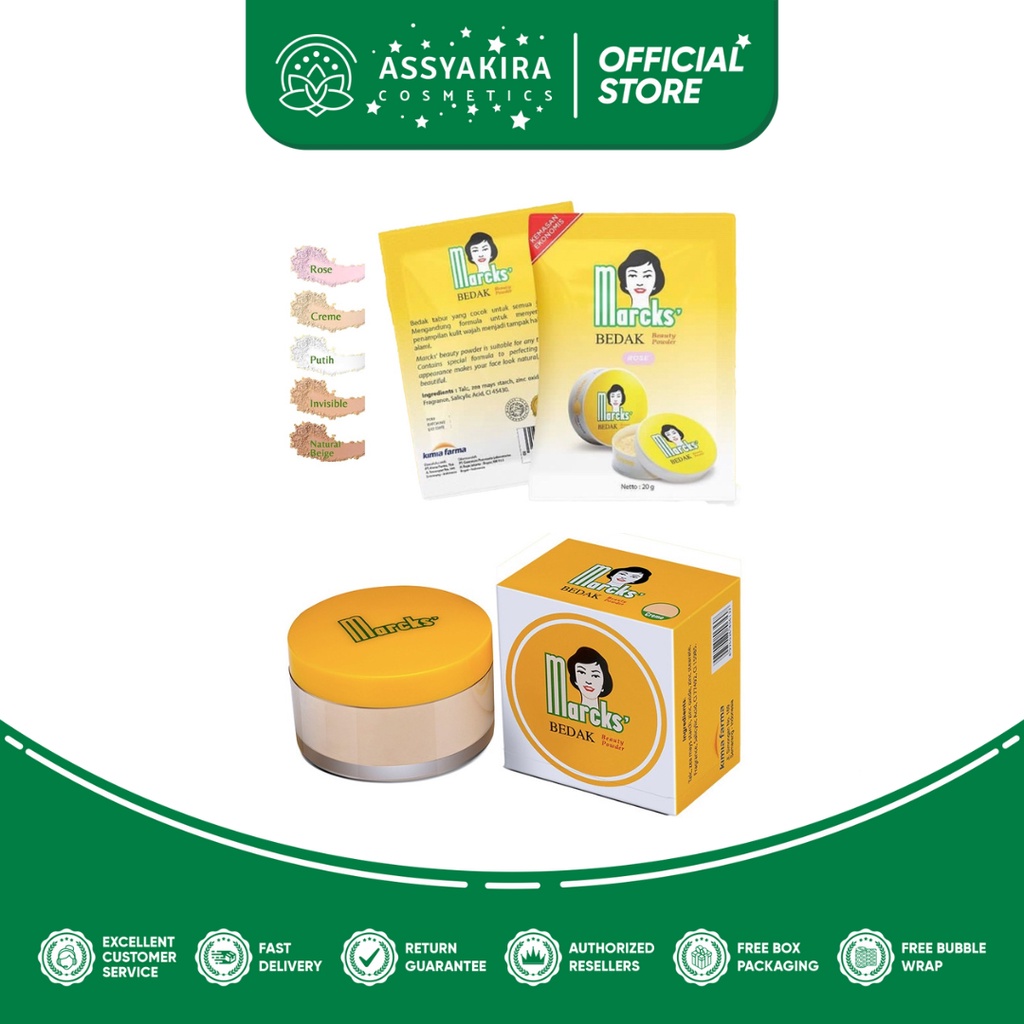 Marcks Bedak Beauty Powder 20gr (Pot | Sachet)