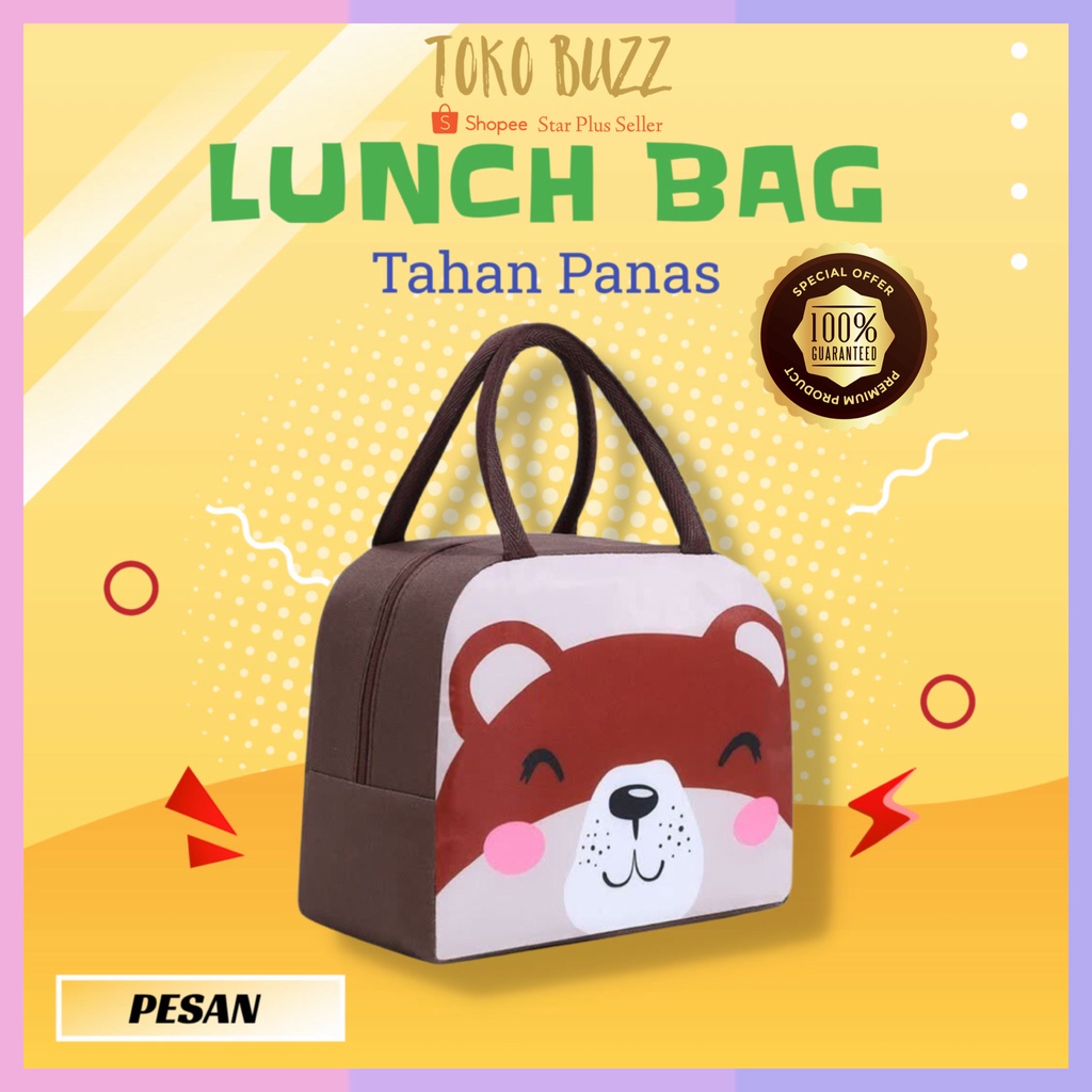 TAS BEKAL LUNCH BAG Anak Tahan Panas Tas Kotak Makanan Tempat Makan Siang Tas Bento Kids Sekolah