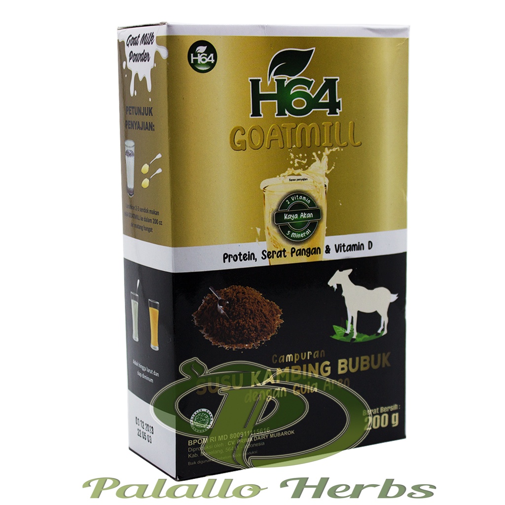 Susu Kambing Bubuk Etawa GOATMILL H64 dengan Gula Aren Isi 200gr