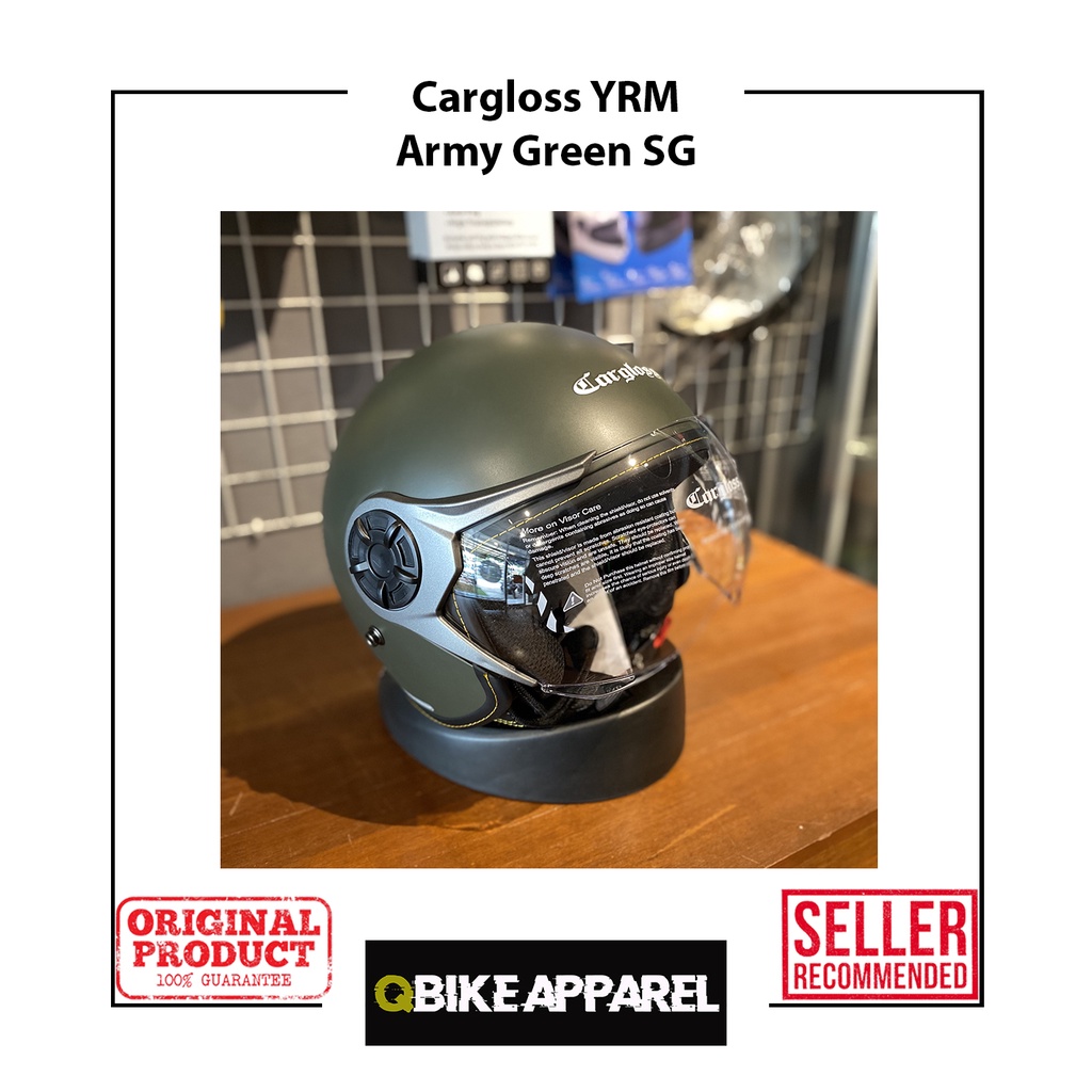 Helm Motor Retro Harian Cargloss YRM Army Green