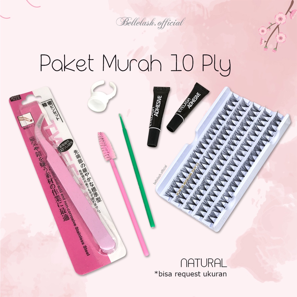 Paket Cantik Eyelash Extension Bulumata Tanam 10ply