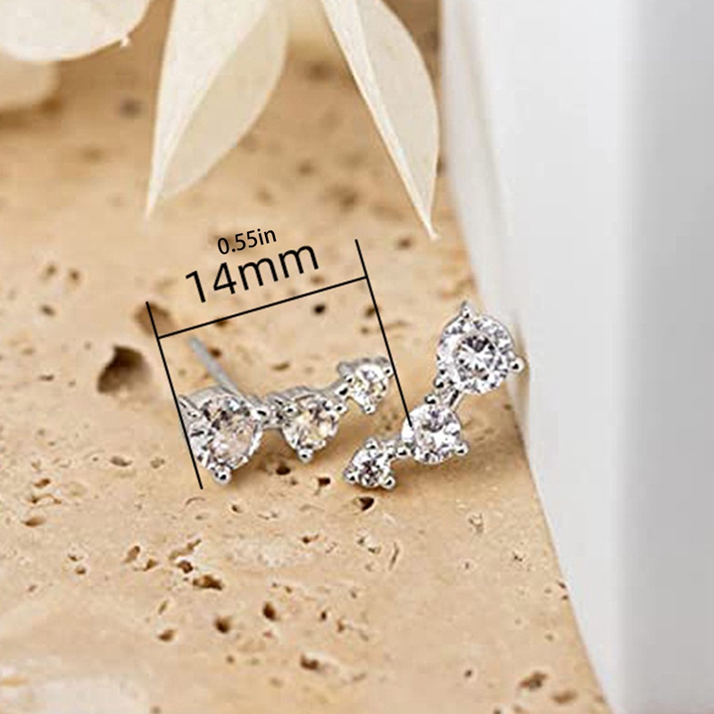 Anting Stud Kristal Cubic Zirconia Serbaguna Untuk Wanita