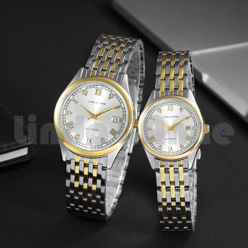 Jam Tangan Couple Original Anti Air Pria Wanita Luminous Analog Stainless Steel Fashion