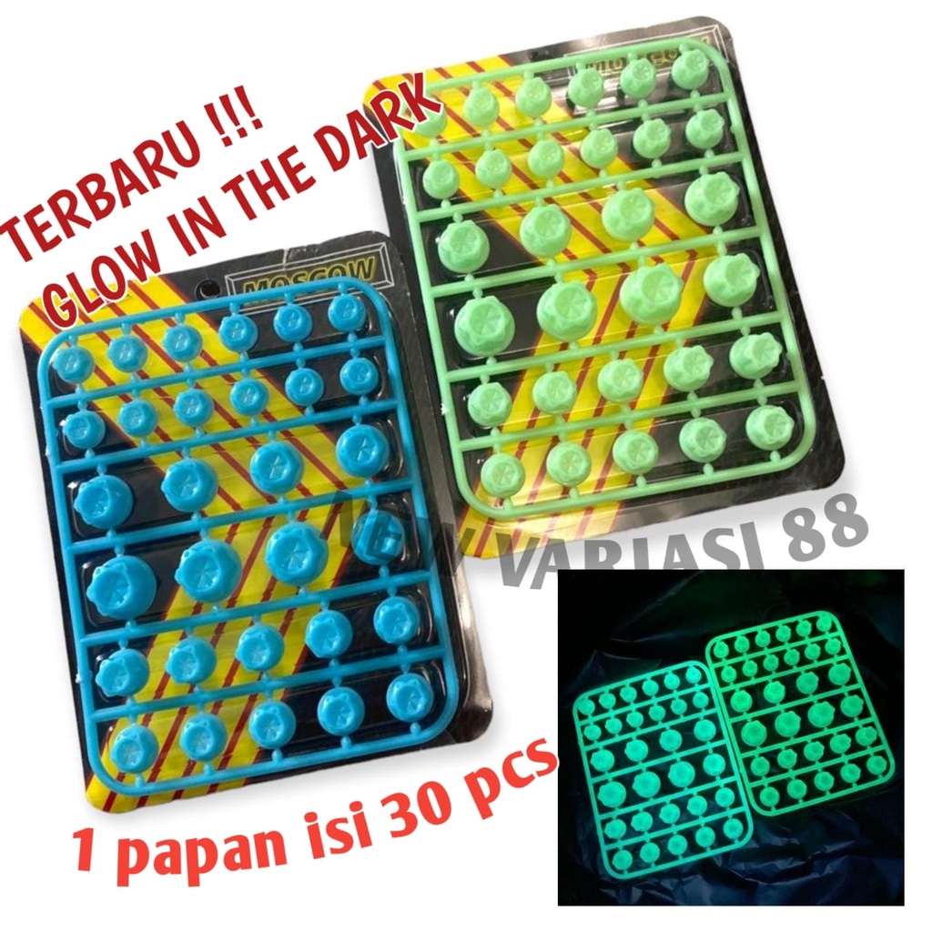 MONEL VARIASI TUTUP BAUT MODEL FLOWER GLOW IN THE DARK TERBARU UNIVERSAL SET UK BAUT 8 10 12 14 SEPA
